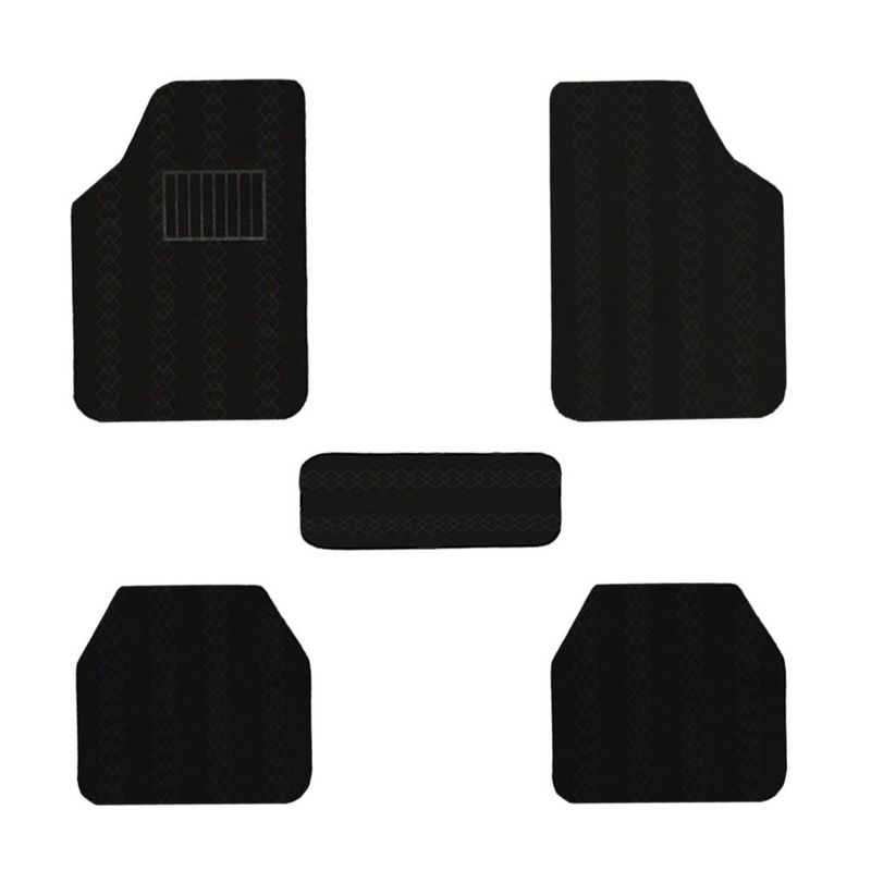 GENERICO - PROTECTOR PISO ALFOMBRA 5 PIEZAS NEGRO