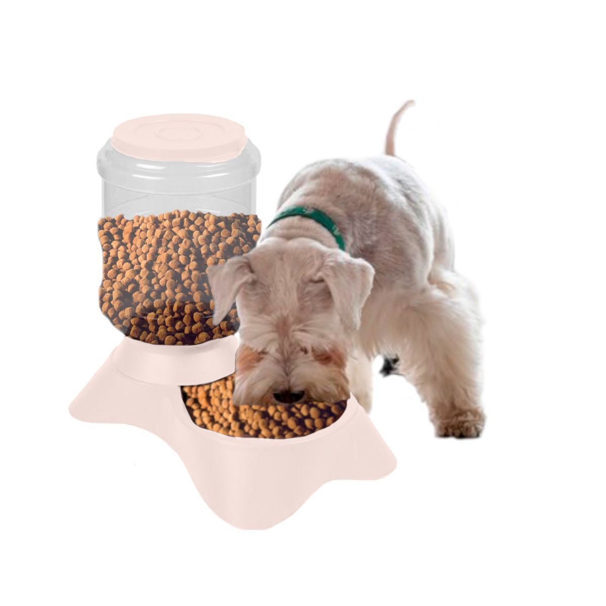 KELLER - Comedero Automático para Mascotas 3 Kg Crema