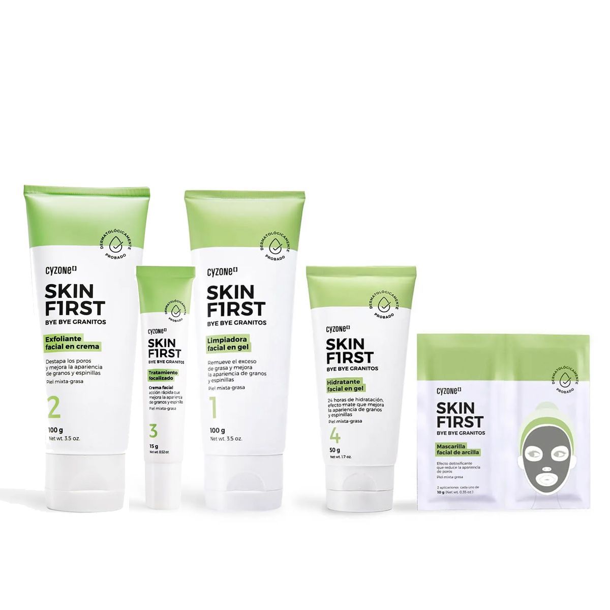 CYZONE - Kit Rutina Completa Skin First Bye Bye Granitos 5 Productos