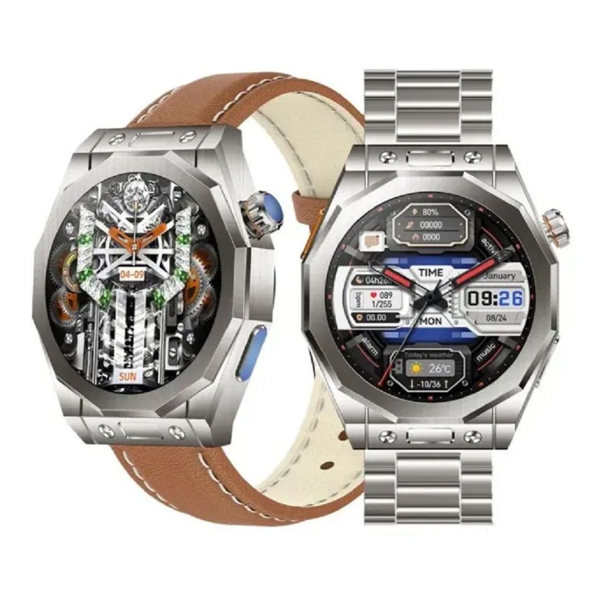 GENERICO - SmartWatch Z83 MAX CON 3 CORREAS INTERCAMBIABLES- PLATEADO