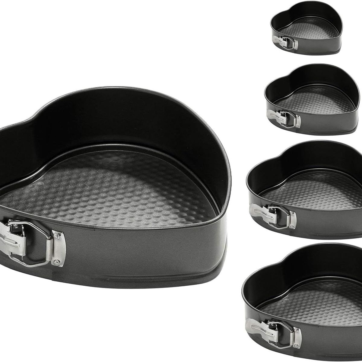 GENERICO - Moldes para torta en forma de corazón x 5 piezas