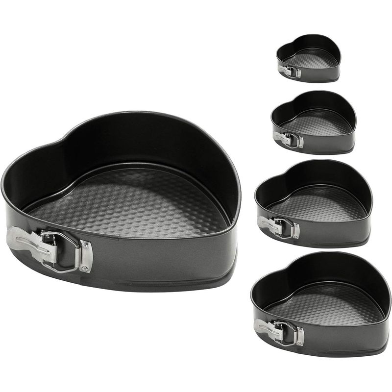 GENERICO - Moldes para torta en forma de corazón x 5 piezas