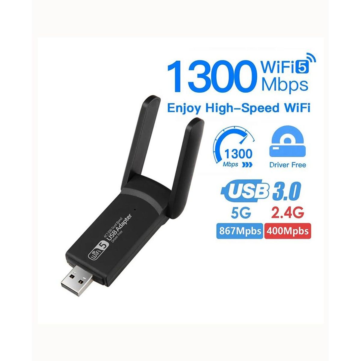 GENERICO - Tarjeta De Red Inalámbrica Doble Banda 5g 2.4g Usb 3.0