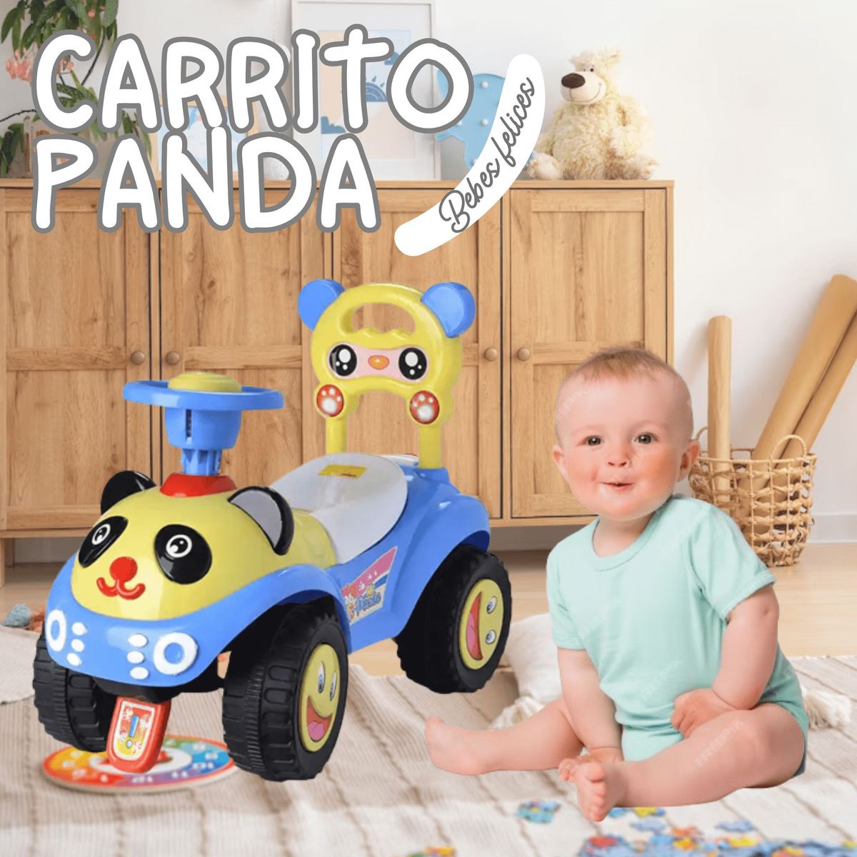 GENERICO - Carro de Juguete de Arrastre Panda para Niño