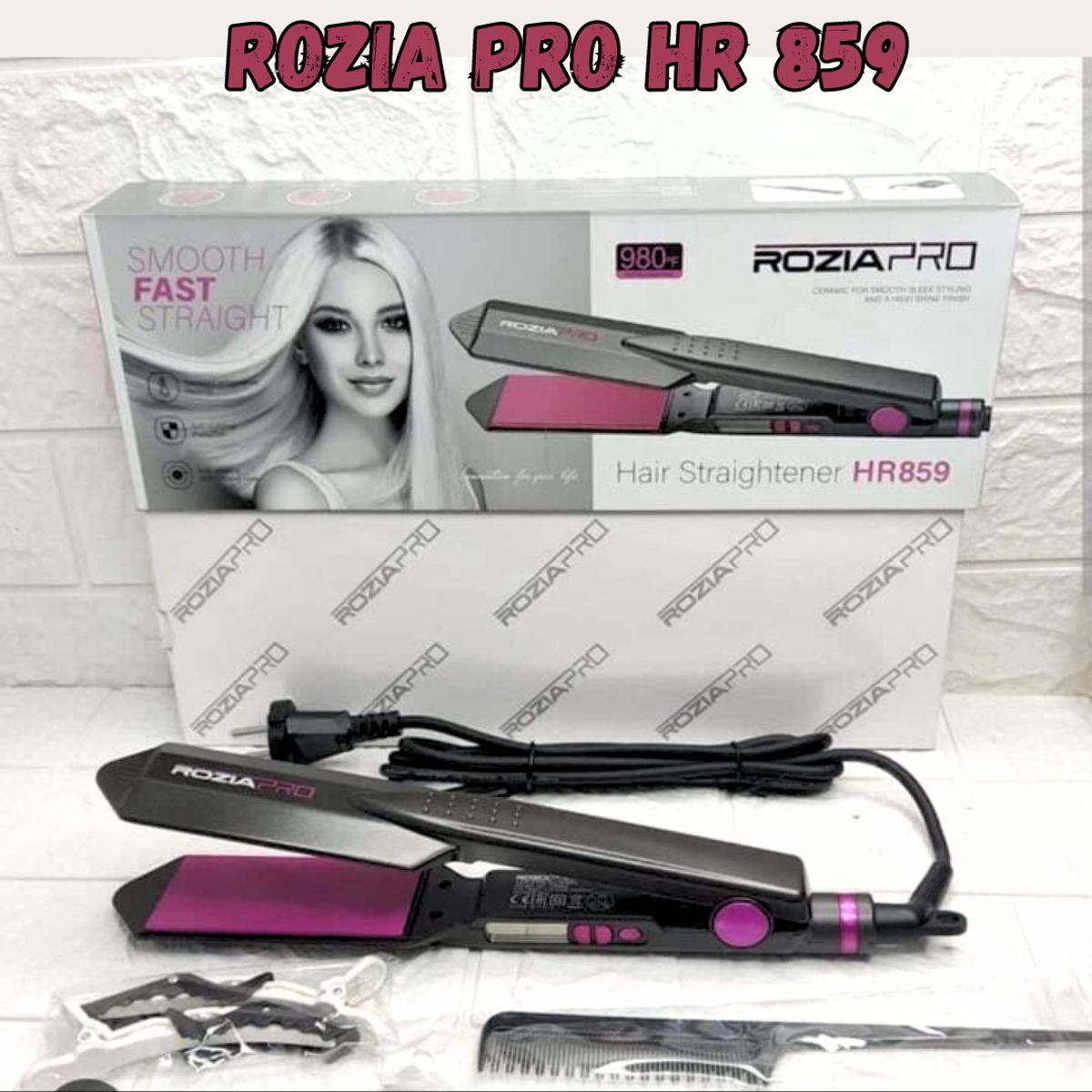 Plancha Alisadora de Cabello Rozia Pro HR 859, marca GENERICO - Foto 2