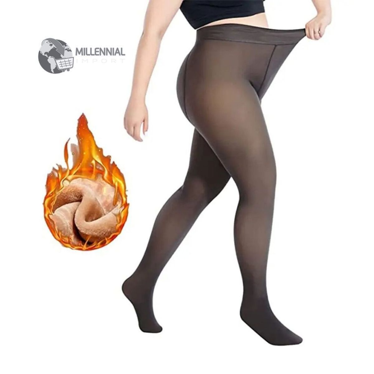 GENERICO - Pantys Con Peluche Efecto Piel Tráslucido