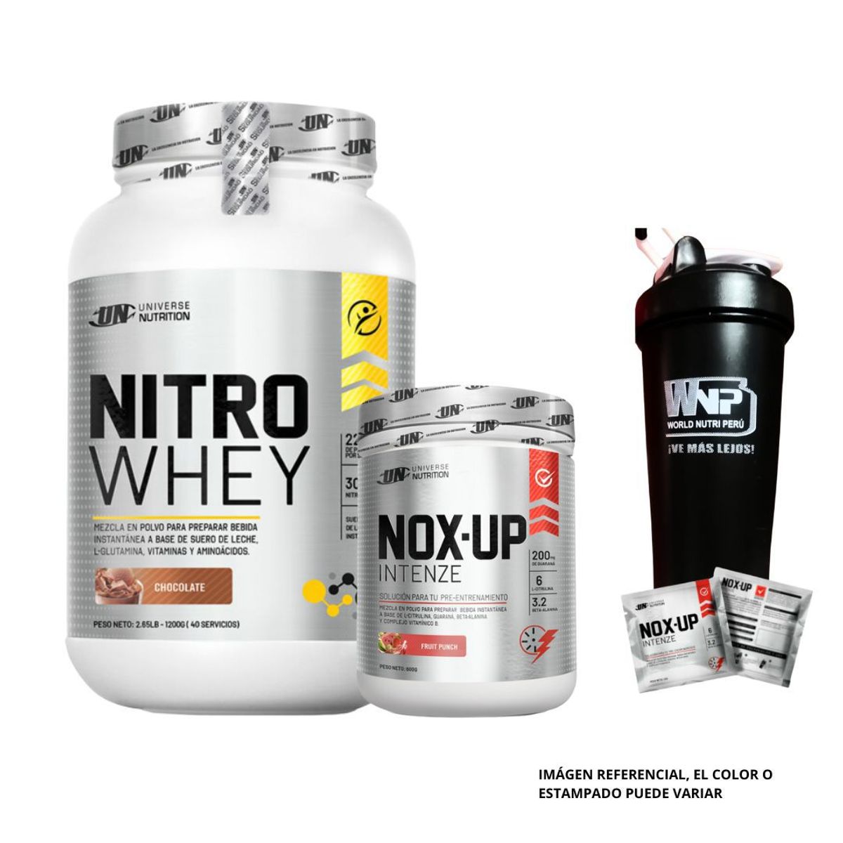 UNIVERSE NUTRITION - NITRO WHEY 11KG COOKIES + NOX-UP 600GR FRUIT PUNCH