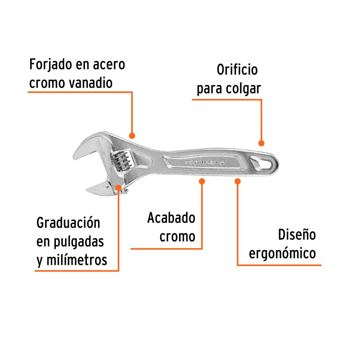 TRUPER - Llave francesa ajustable 24 profesional pavonada