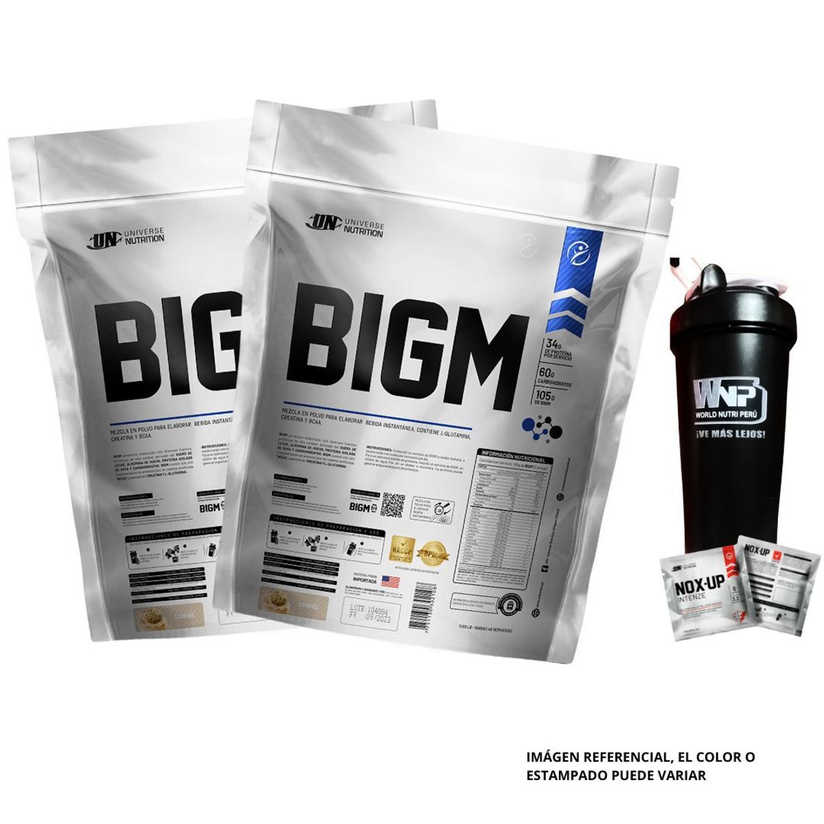UNIVERSE NUTRITION - 2 SACOS BIGM 5KG VAINILLA + SHAKER