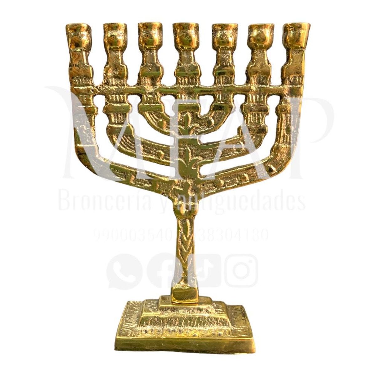 MFAP BRONCERIA Y ANTIGUEDADES - Menorah de 11 cm x 8 cm en bronce