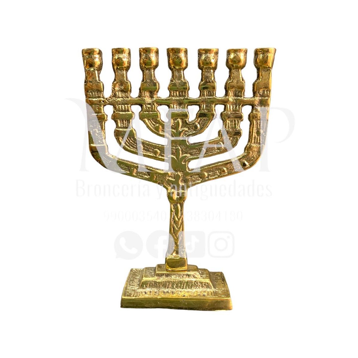 MFAP BRONCERIA Y ANTIGUEDADES - Menorah de 11 cm x 8 cm en bronce