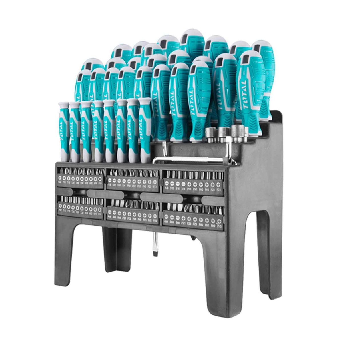 TOTAL TOOLS - SET DESTORNILLADORES 100 PZS TOTAL