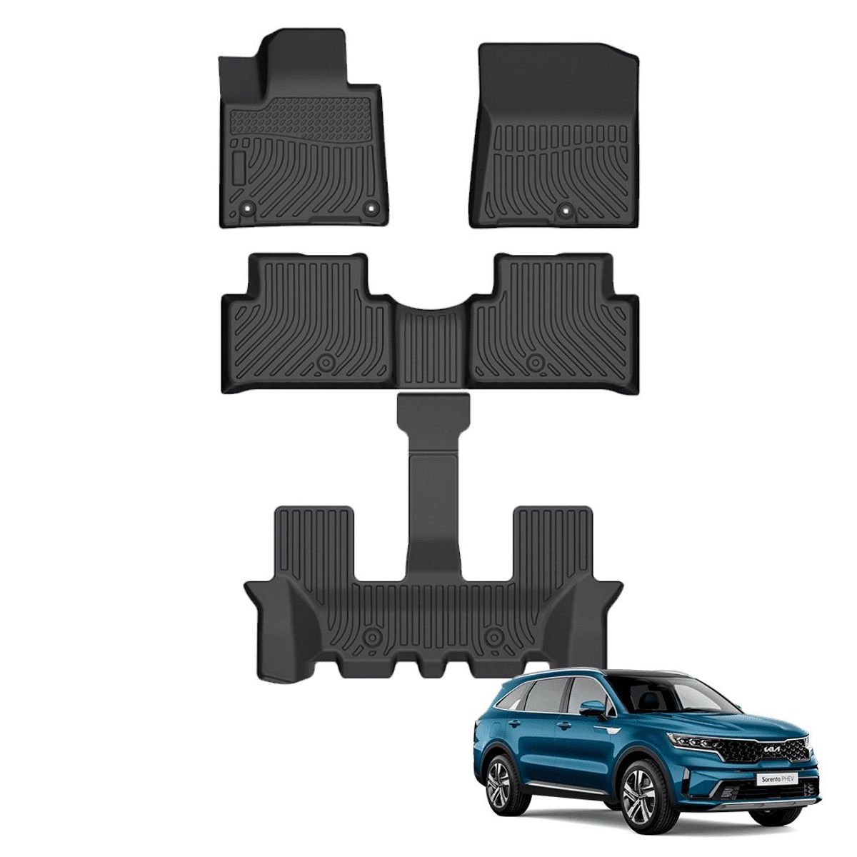 GENERICO - PROTECTOR PISO 5D TPE KIA SORENTO 3 FILAS 2022-2023