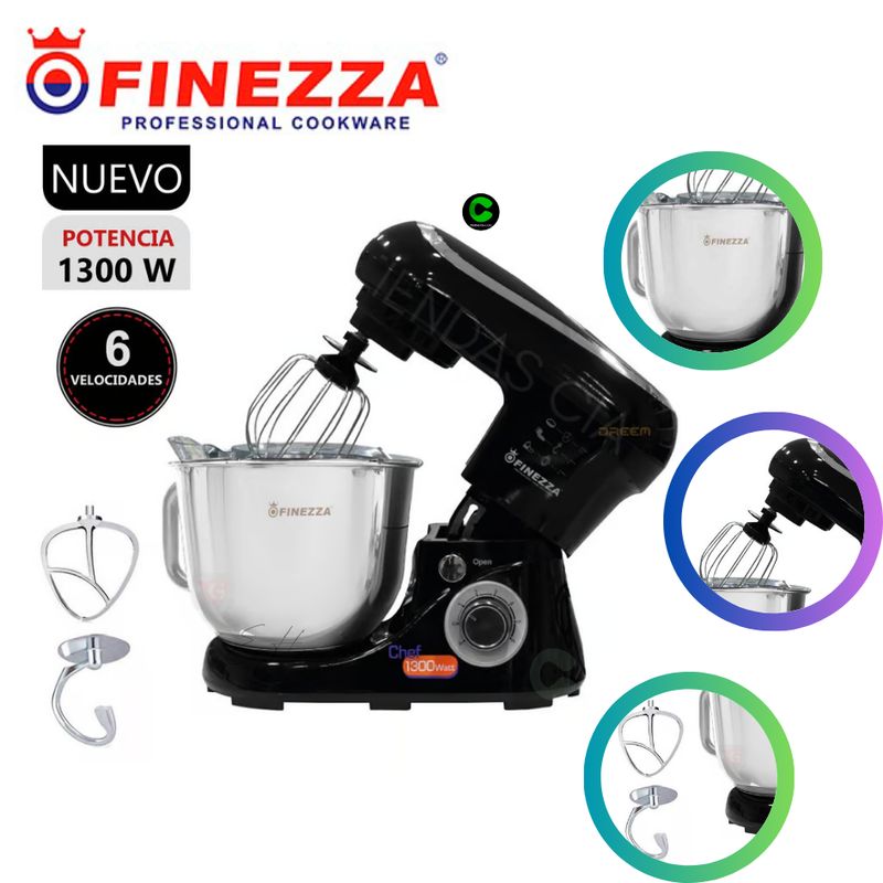 FINEZZA - Batidora orbital 1300w fz-6822b 6 velocidades FINEZZA - NEGRO