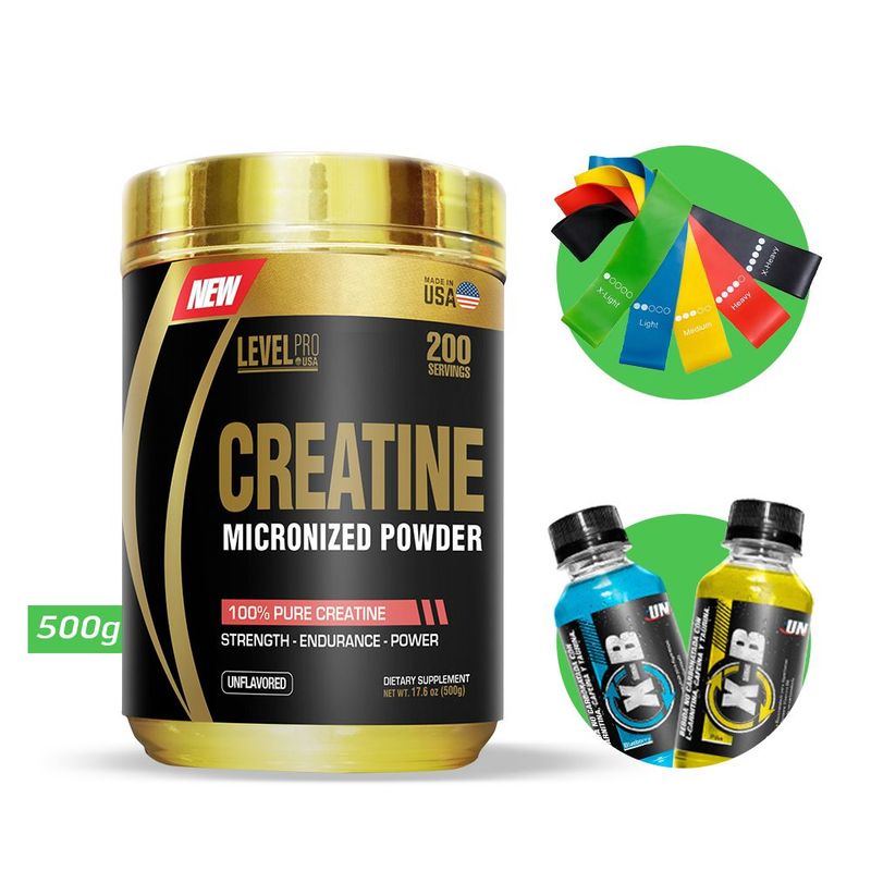 LEVEL PRO - CREATINA MICRONIZADA 500gr LEVEL PRO + REGALOS