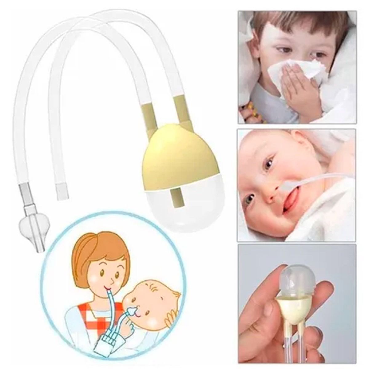 GENERICO - Aspirador Limpiador Nasal Congestión Mocos Bebé
