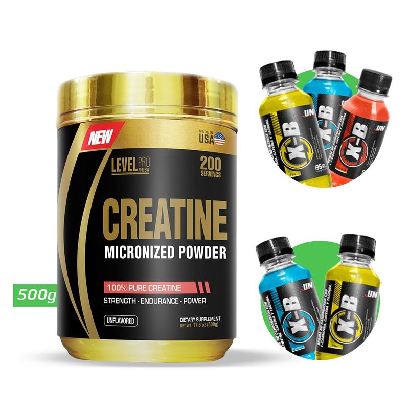 LEVEL PRO - CREATINA MICRONIZADA 500gr LEVEL PRO + REGALOS