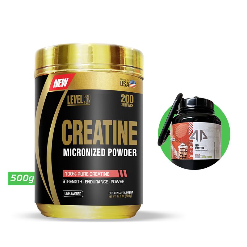 LEVEL PRO - CREATINA MICRONIZADA 500gr LEVEL PRO + REGALOS