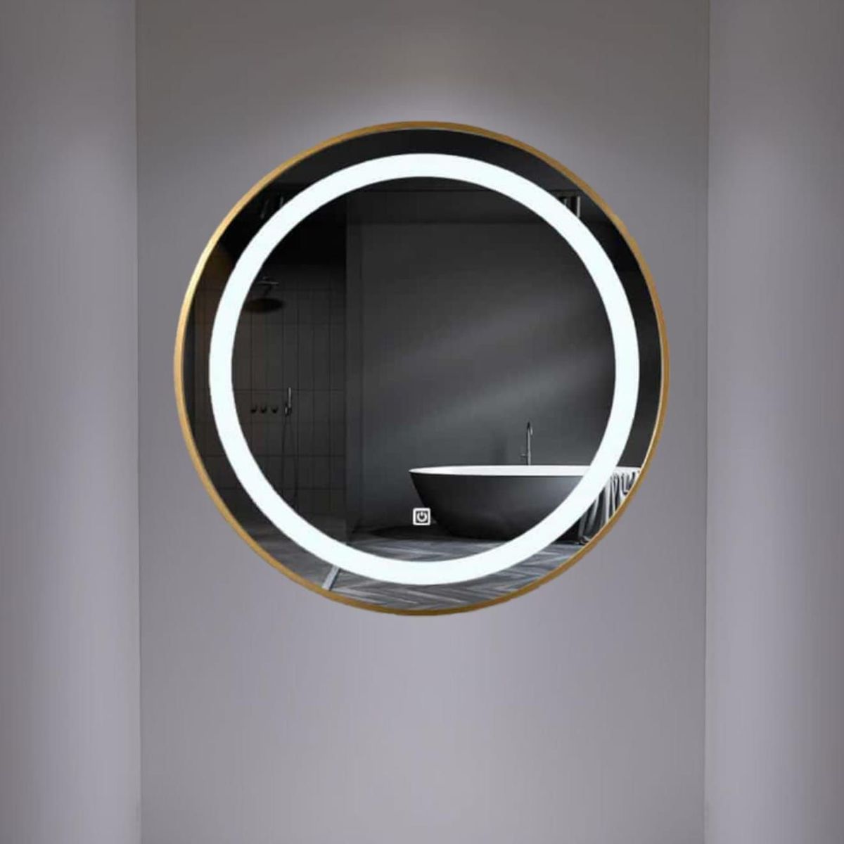 GENERICO - Espejo Circular con Luz Led 60 cm