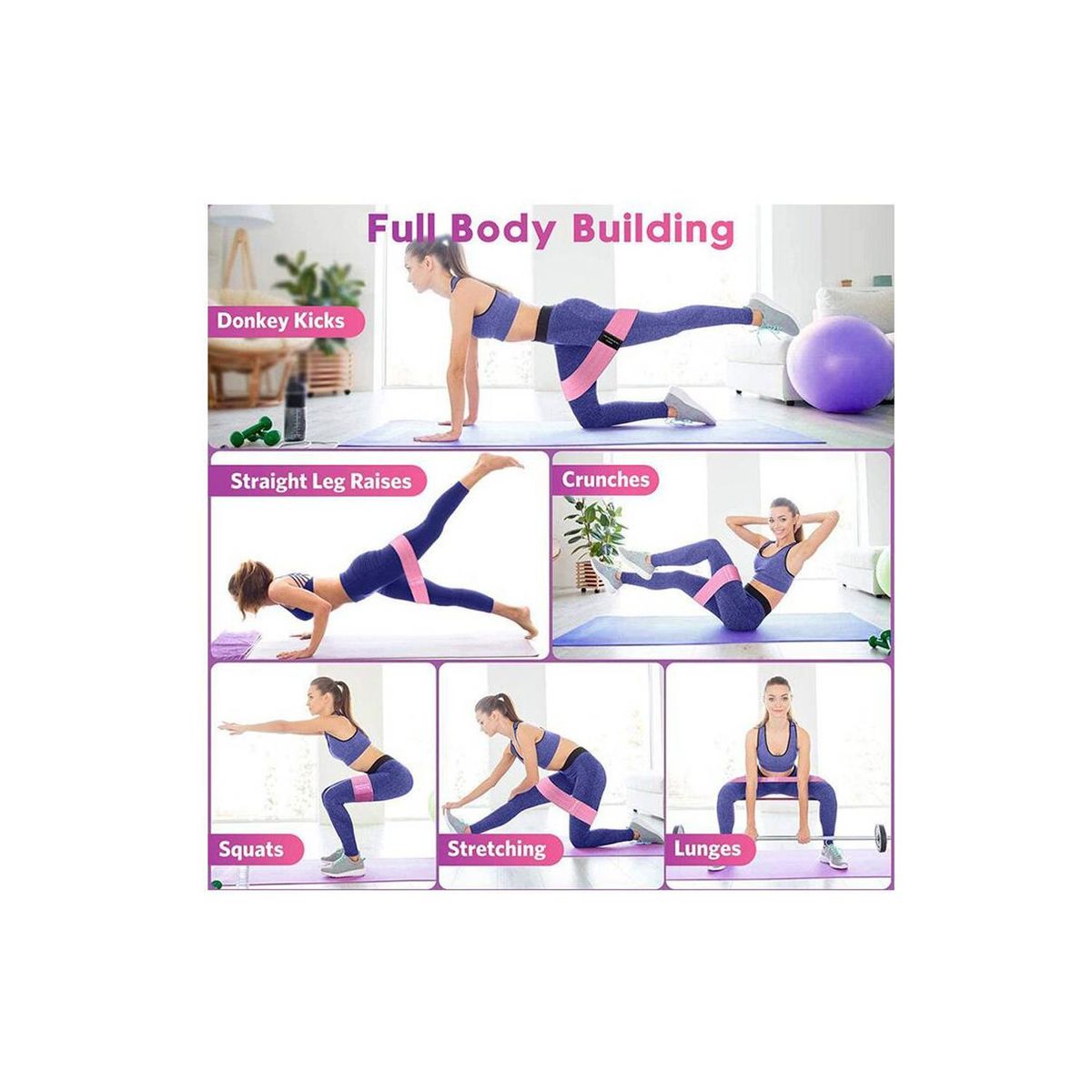 GENERICO - Bandas Elásticas de Tela 3 Niveles Resistencia