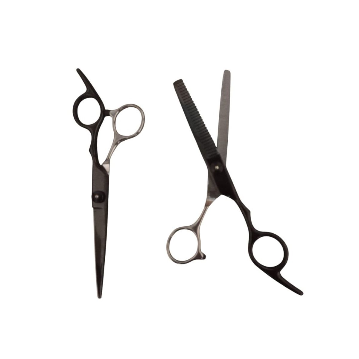 GENERICO - Kit de Tijeras Black-silver Peluqueria Barberia