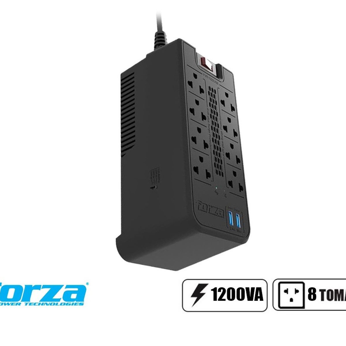 FORZA - ESTABILIZADOR FORZA MOD FVR-1222USB 1200VA600W