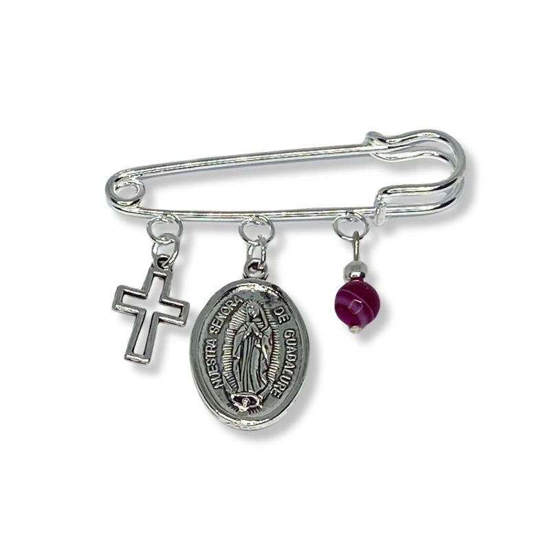 SANTORAL - Broche Imperdible Virgen de Guadalupe - Fucsia