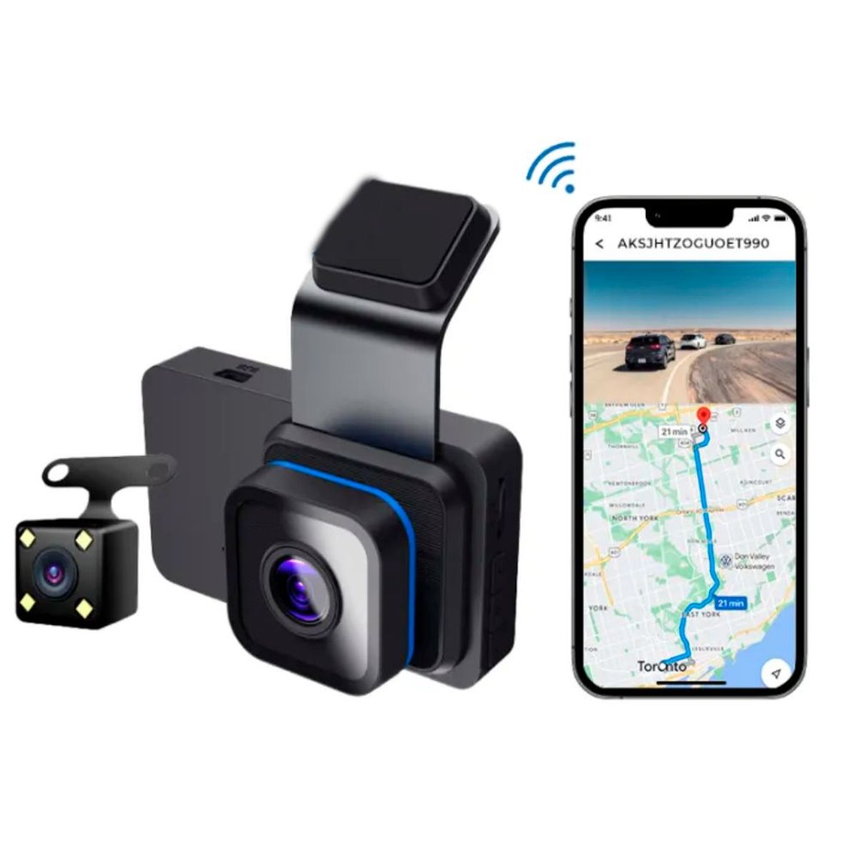 GENERICO - Camara de Grabación Seguridad Auto Delantra y Trasera DVR