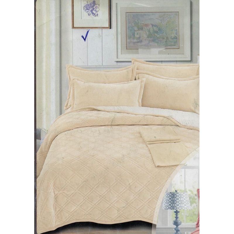MINGDA - Set de Cobertor  2 Pz de Piel y Sherpa+ Sabanas + Fundas 100% Calidad Premium