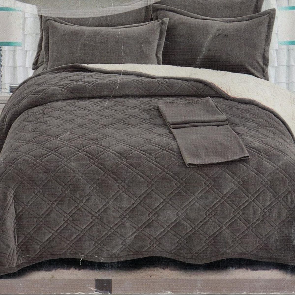 MINGDA - Set de Cobertor  2 Pz de Piel y Sherpa+ Sabanas + Fundas 100% Calidad Premium