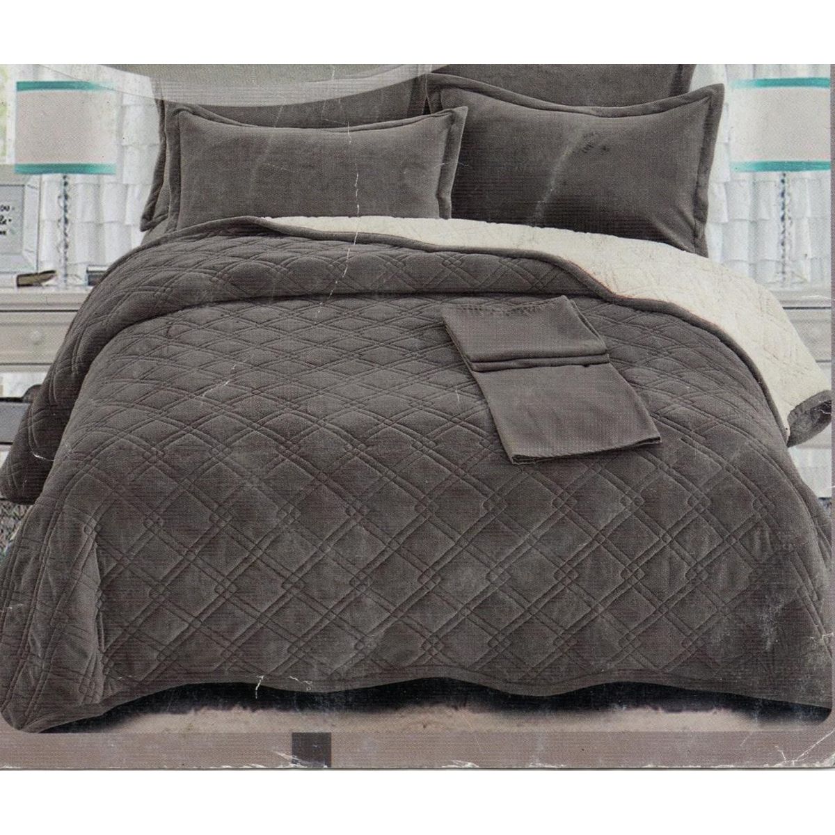 MINGDA - Set de Cobertor  2 Pz de Piel y Sherpa+ Sabanas + Fundas 100% Calidad Premium