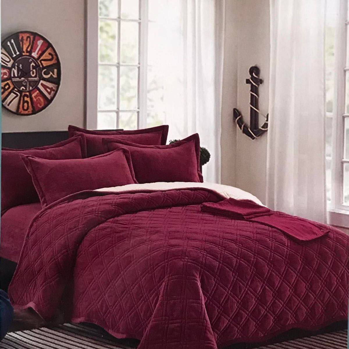 MINGDA - Set de Cobertor  2 Pz de Piel y Sherpa+ Sabanas + Fundas 100% Calidad Premium