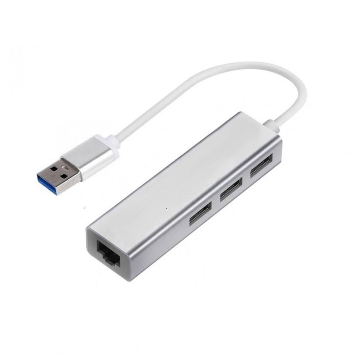 OEM - Adaptador de Red Tipo USB a Rj45 + 3 Puertos USB Windows Mac -ALUMINIO