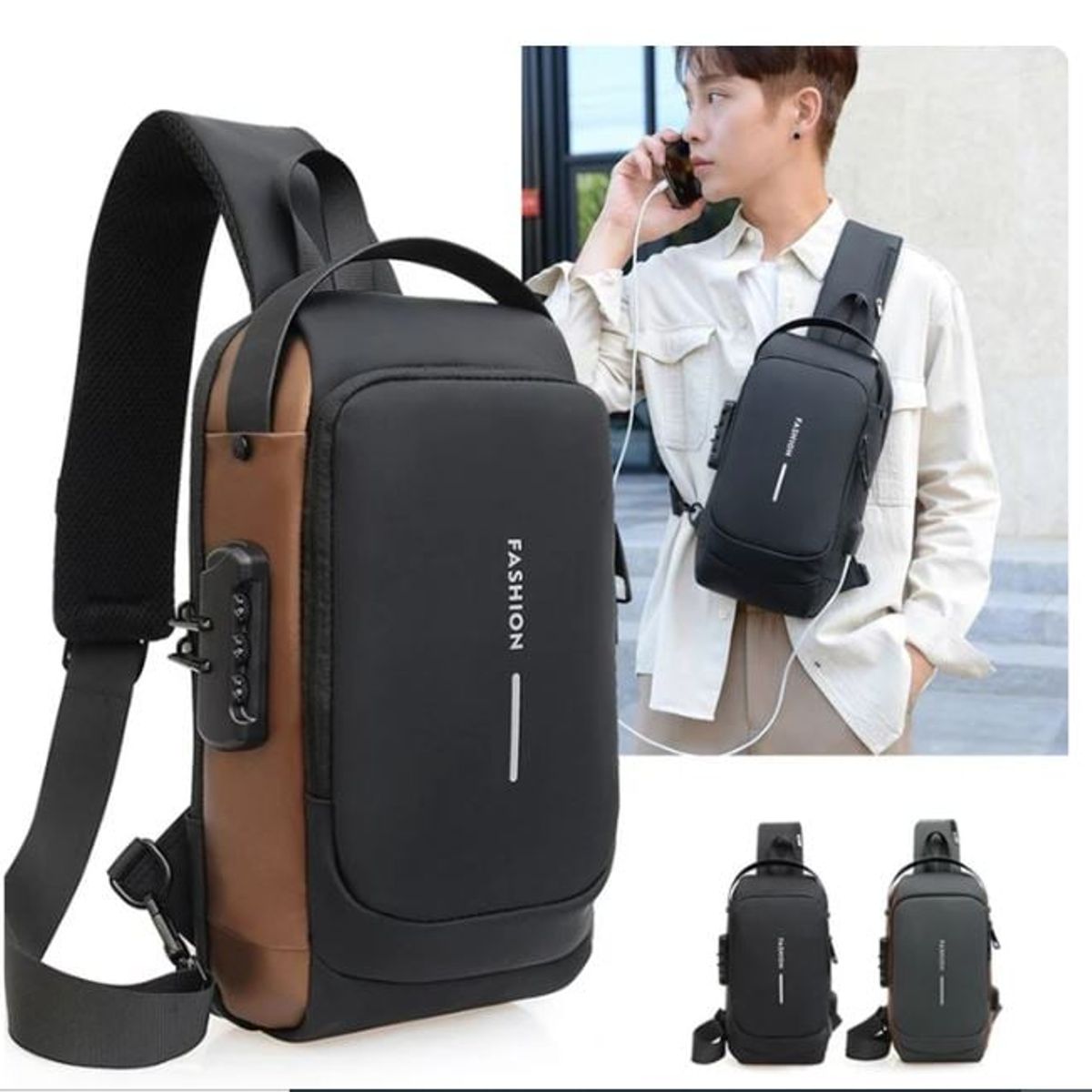 GENERICO - Morral Fashion Antirrobo para Hombres