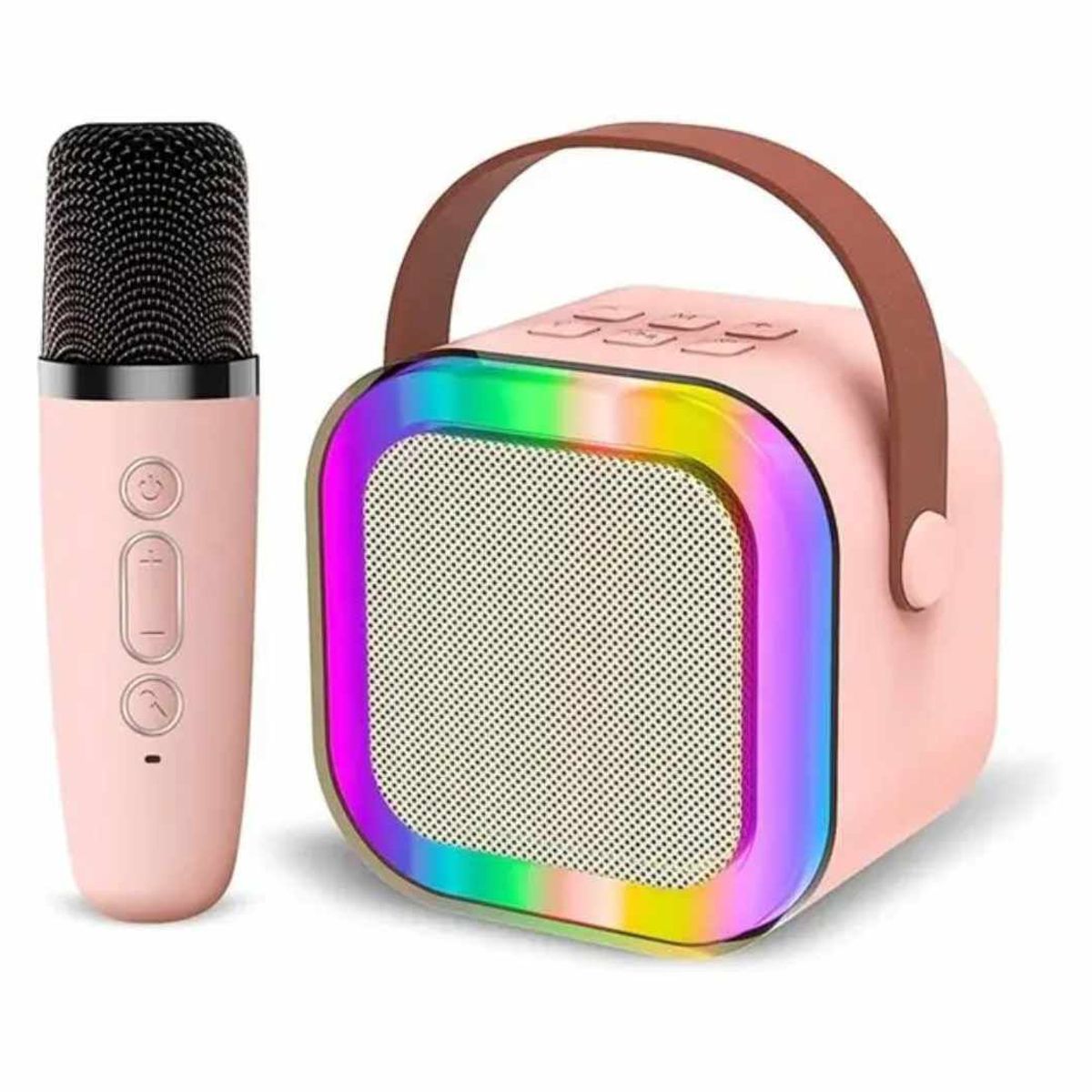 GENERICO - Parlante y Microfono Karaoke LED Bluetooth Portatil Recargable USB