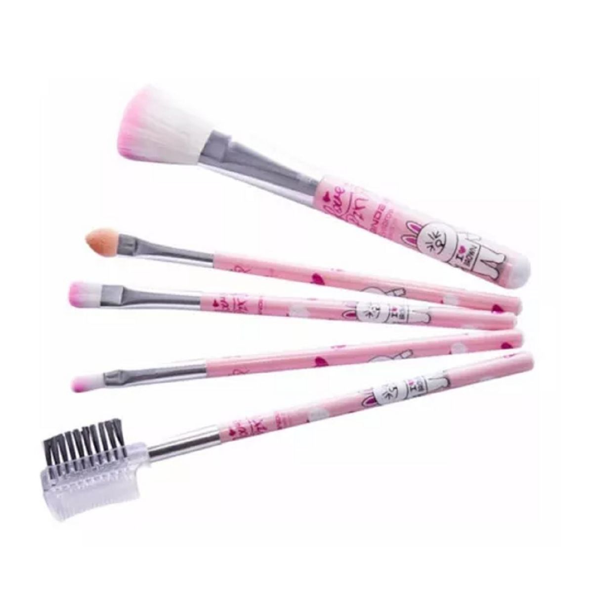 GENERICO - Set de 5 Brochas para Maquillaje Kawii Multicolor