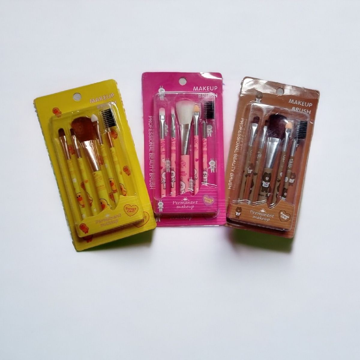 GENERICO - Set de 5 Brochas para Maquillaje Kawii Multicolor