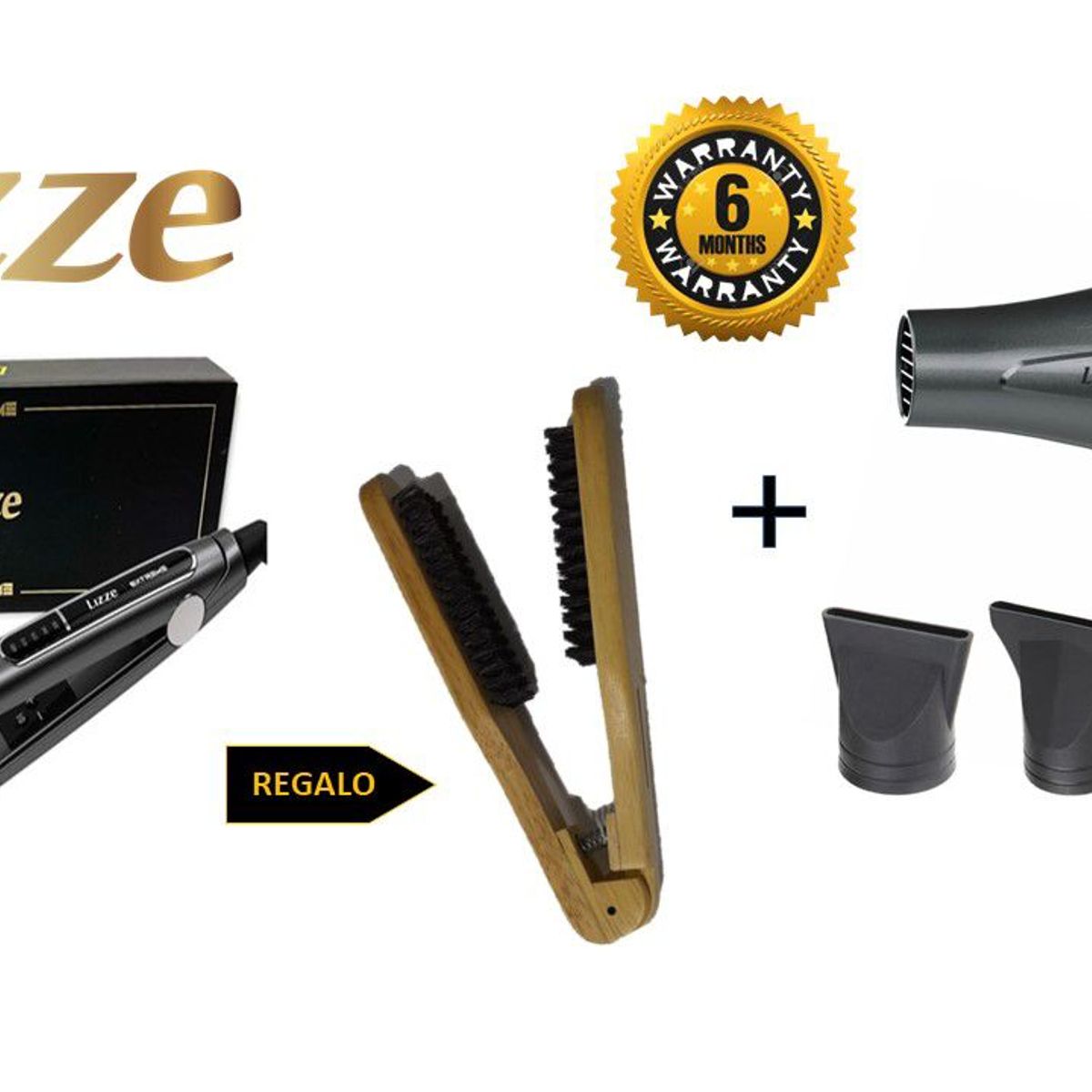 LIZZE - Lizze Pack Plancha Extreme + Secadora Extreme + Cepillo Alisador