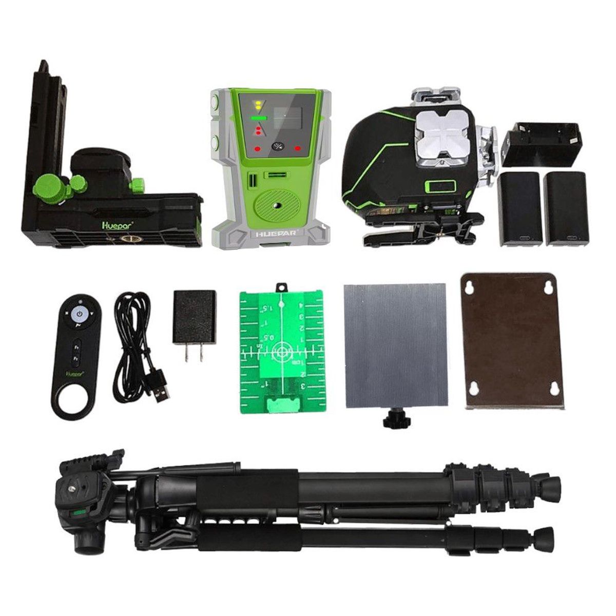 HUEPAR - Combo Completo  Nivel láser verde Huepar s04cg 16 líneas (LCD)