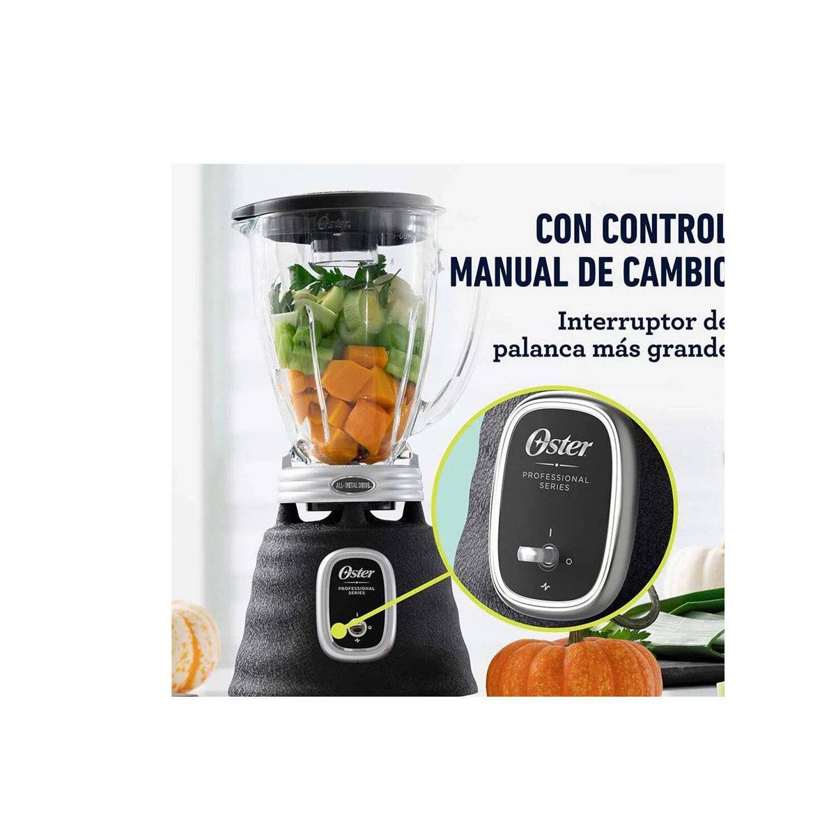 OSTER - Licuadora OSTER® BLSTBPST 1.5 L Con Vaso De Vidrio BOROCLASS®