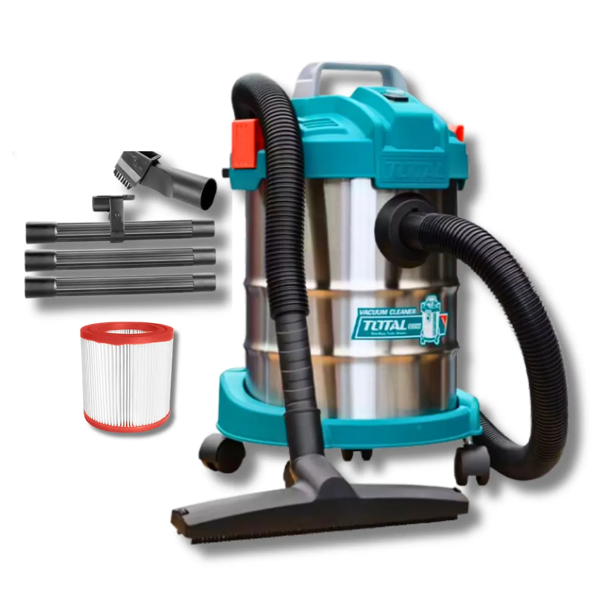 TOTAL TOOLS - ASPIRADORA ELÉCTRICA 800W 12L TANQUE DE METAL INDUSTRIAL TOTAL