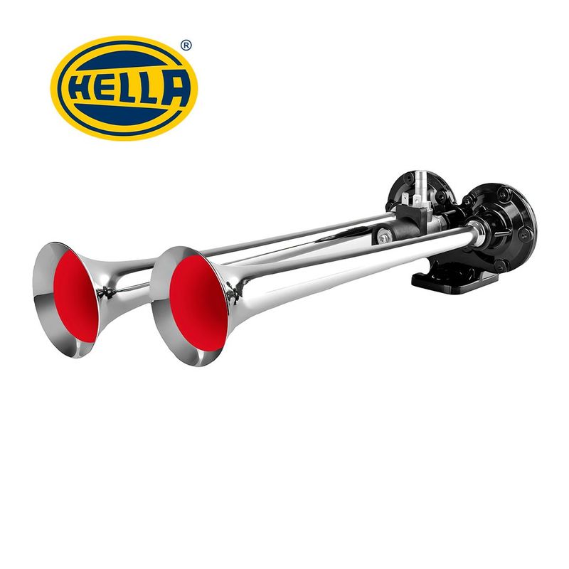 HELLA - Claxon de Aire 24V 2 Cornetas Cromado Hella