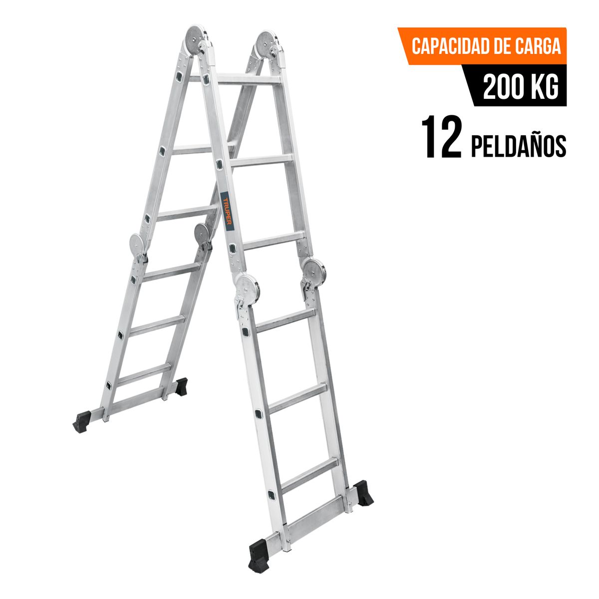 Truper - Escalera multiposición 12 peldaños Truper