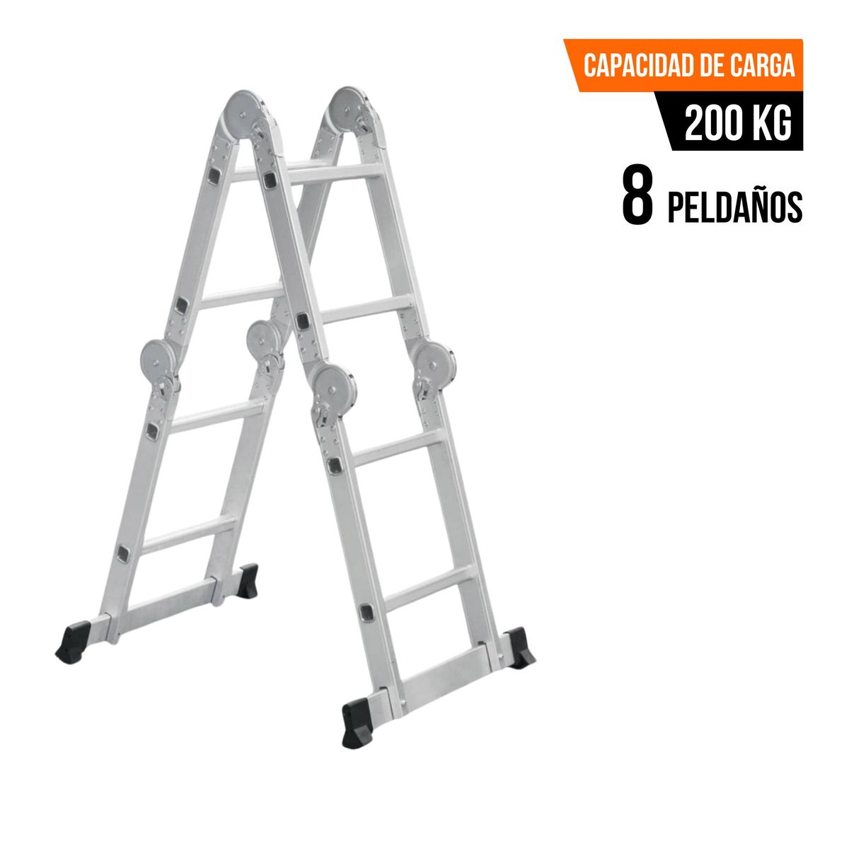 TRUPER - Escalera multiposición 8 peldaños soporta 200Kg Truper