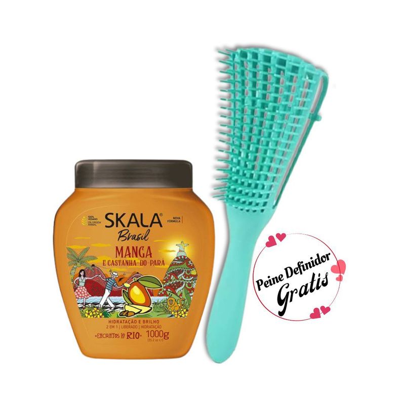 SKALA - Mascarilla 2En1 Manga Y Castaña Anti-frizz Skala Brasil 1Kg+ Peine Regalo