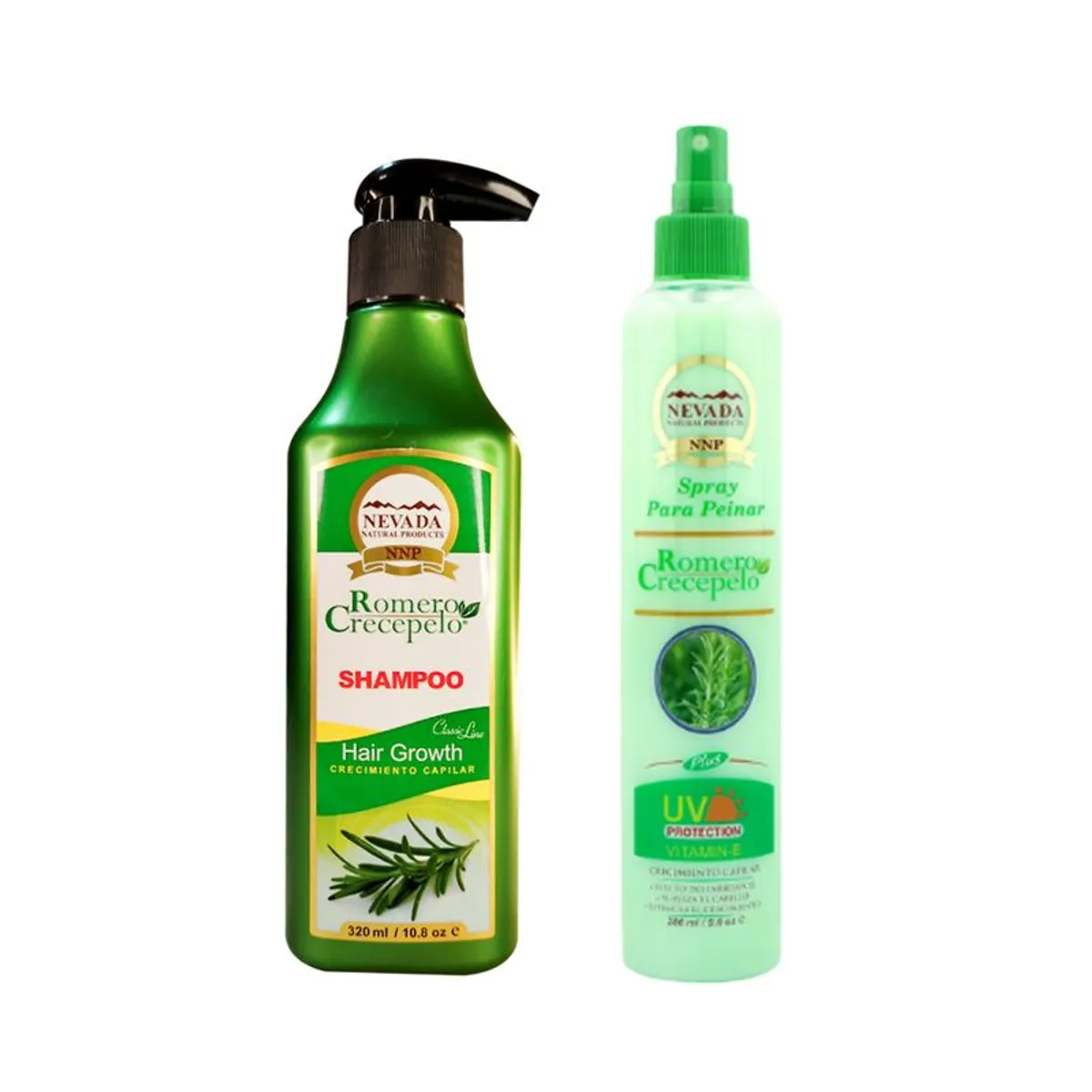 NEVADA NATURAL PRODUCTS - Spray para peinar Romero Crecepelo + Shampoo Romero Crecepelo 320ml