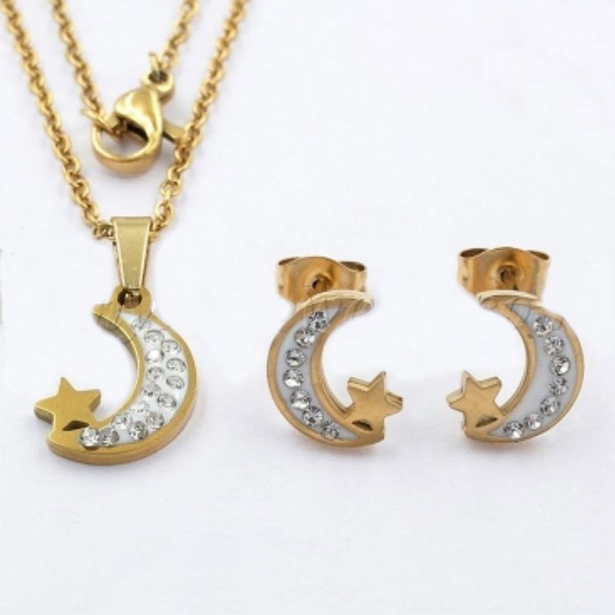 SHOPSMART - Set de Collar con aretes Star Moon en Acero