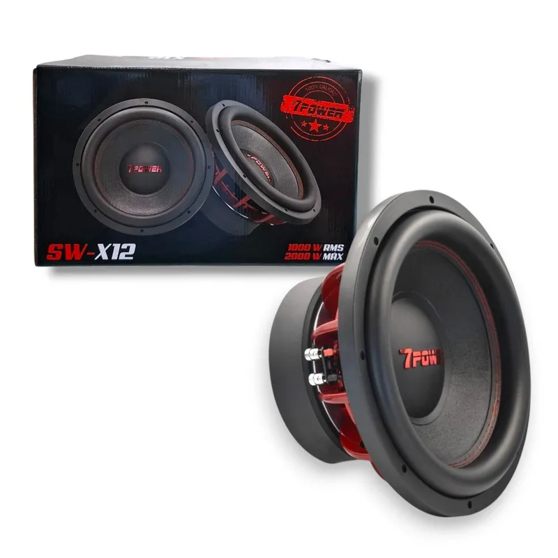 GENERICO - Subwoofer12" Pulgadas 2000W 1000RMS 7 POWER 2 Bobina
