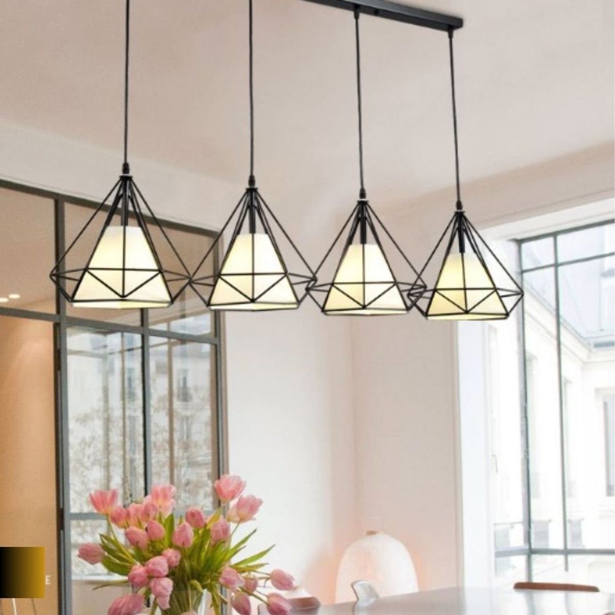 GENERICO - Lampara colgante 4 Diamante  Iluminación