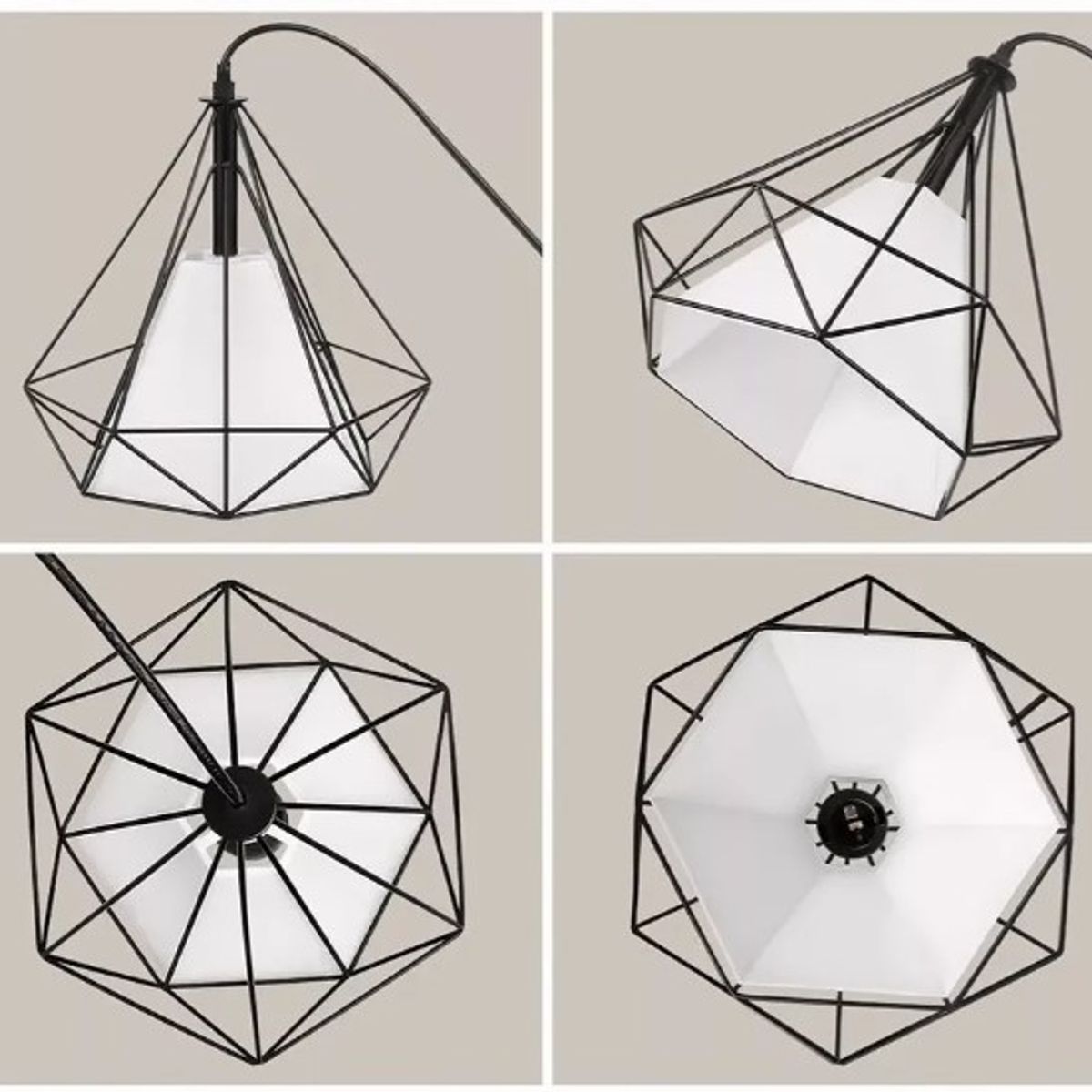 GENERICO - Lampara colgante 4 Diamante  Iluminación